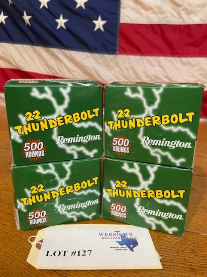 (4) BOXES REMINGTON 22 THUNDERBOLT HIGH VELOCITY *2,000 ROUNDS