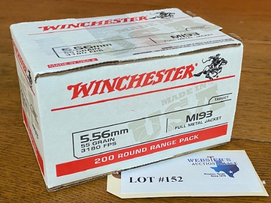 (1) RANGE PACK WINCHESTER 5.56MM M193 55GR *200 ROUNDS
