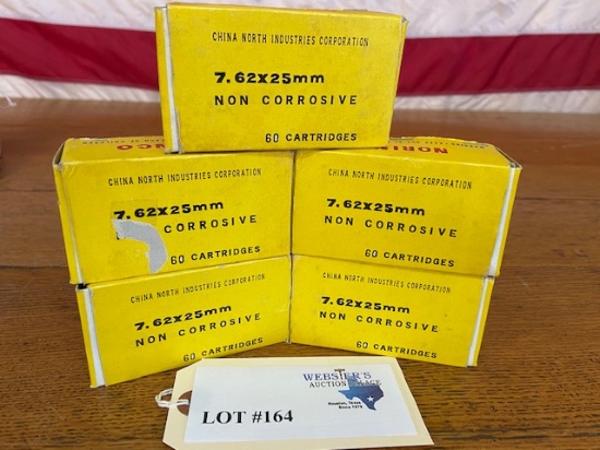 (5) BOXES 7.62 X 25MM NORINCO *300 ROUNDS