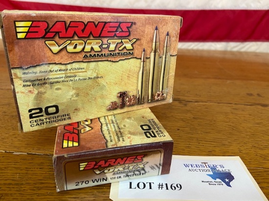 (2) BOXES BARNES VOR-TX 270 WIN 130GR *40 ROUNDS