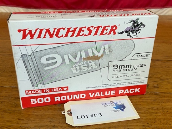 (1) RANGE PACK WINCHESTER 9MM LUGER 115GR FMJ *500 ROUNDS
