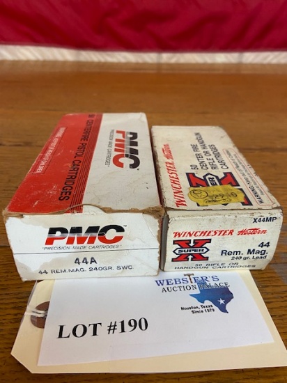 (2) BOXES 44 REM MAG 240GR *100 ROUNDS