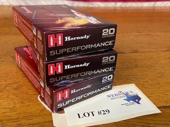 (3) BOXES HORNADY SUPERFORMANCE 25-06 REM 117GR SST *60 ROUNDS