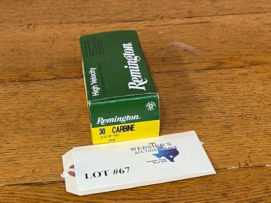 (1) BOX REMINGTON 30 CARBINE HIGH VELOCITY 110GR *50 ROUNDS
