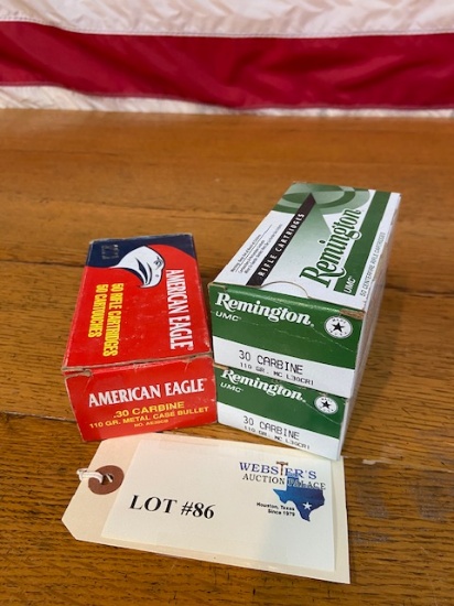 (3) BOXES .30 CARBINE 110GR *150 ROUNDS