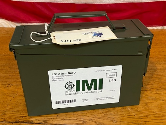 (1) CAN IMI 5.56 X 45MM NATO 62GR FMJ PENETRATOR *420 ROUNDS