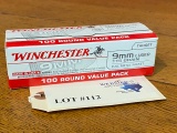 (1) BOX WINCHESTER 9MM LUGER 115GR *100 ROUNDS