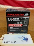 (1) BOX WINCHESTER M22 .22LR 40GR BLACK COPPER PLATED *500 ROUNDS