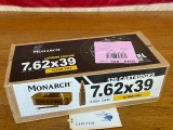 (1) BOX MONARCH 7.62 X 39MM 123GR FMJ *520 ROUNDS