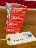 (4) BOXES AGUILA .380 AUTO 95GR *200 ROUNDS