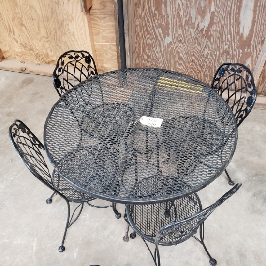 5PC OUTDOOR PATIO SET WITH ROUND TABLE