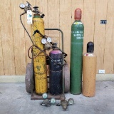 OXY-ACETYLENE TORCH KIT WITH BOTTLES AND CART