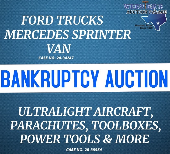 BANKRUPTCY - TRUCKS, VAN, AIRCRAFT, TOOLS
