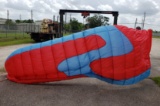 BLUE AND RED PARACHUTE