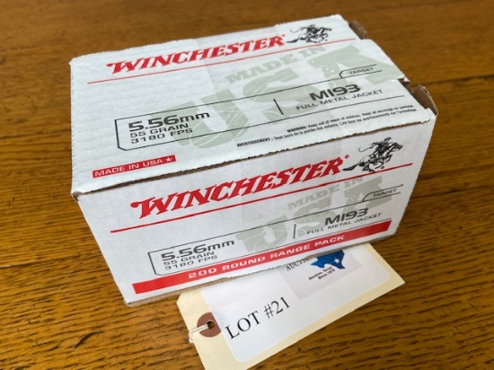 BOX WINCHESTER 5.56MM M193 FMJ RANGE PACK - 200 ROUNDS