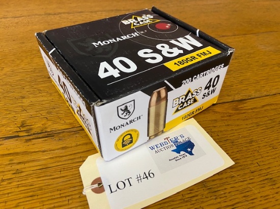 BOX MONARCH 40 S&W 180GR FMJ - 200 ROUNDS