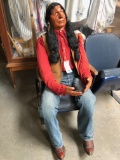 INDIAN SITTING MANNEQUIN WITH PORCELAIN FACE
