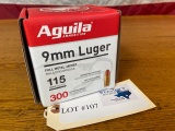 BOX OF AGUILA 9MM LUGER FMJ 115GR - 300 TOTAL ROUNDS