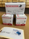 (3) BOXES WINCHESTER 40 S&W 165GR FMJ - 300 TOTAL ROUNDS