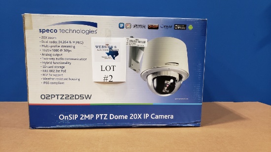 SPECO TECHNOLOGIES ONSIP 2MP DOME IP CAMERA