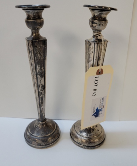 PAIR OF STERLING SILVER CANDLE STICKS