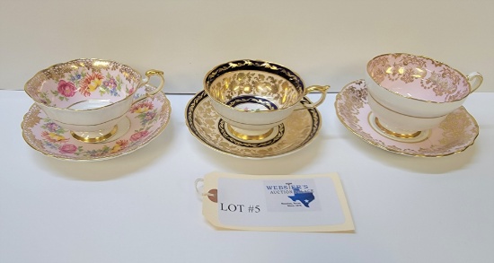 3- ENGLAND FINE BONE CHINA CUP AND SAUCER SETS