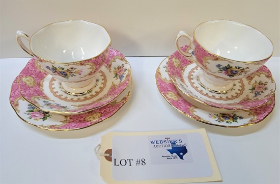 PAIR OF 1944 ROYAL ALBERT ENGLAND BONE CHINA SANDWICH SETS