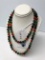 JADE, ONYX AND CORAL NECKLACE