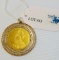 1915 GOLD AUSTRIAN 4 DUCAT WITH 18KT GOLD BEZEL