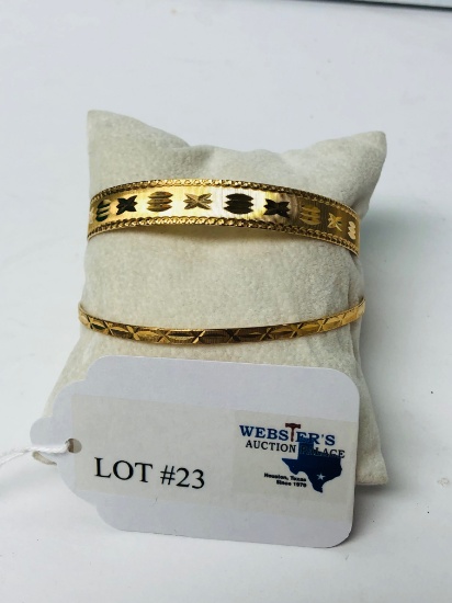 2- 18KT YELLOW GOLD BRACELETS