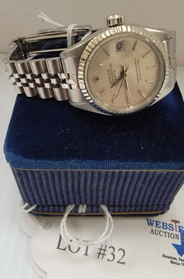 LADIES STAINLESS ROLEX WATCH OYSTER PERPETUAL DATE