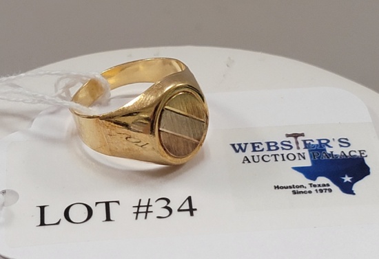 18KT YELLOW GOLD RING SIZE 10