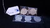 5PC PEACE SILVER DOLLARS
