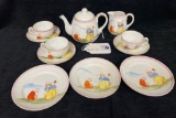 11PC ANTIQUE MINI HAND PAINTED NIPPON TEA SET WITH PLATES