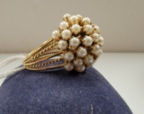 14KT GOLD PEARL RING SIZE 6.5