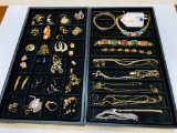 2 TRAYS OF COSTUME AND FASHION JEWELRY