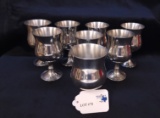 SET OF 8 PEWTER GOBLETS AQUINAS LOCKE MADE IN ENGLAND