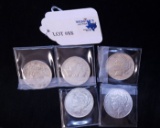 5PC PEACE SILVER DOLLARS