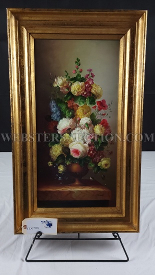 SIGNED FLORAL OIL ON CANVAS