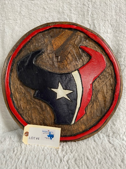 HOUSTON TEXANS WOOD CARVED WALL DECOR