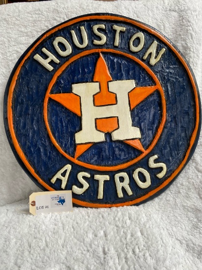 HOUSTON ASTROS WOOD CARVED WALL DECOR