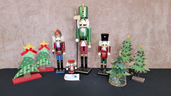 LOT OF CHRISTMAS TREES AND NUTCRACKERS