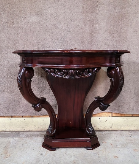 CARVED VICTORIAN HALL TABLE