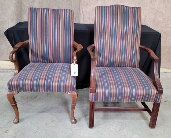 2 - UPHOLSTERED FAIRFIELD ARM CHAIRS