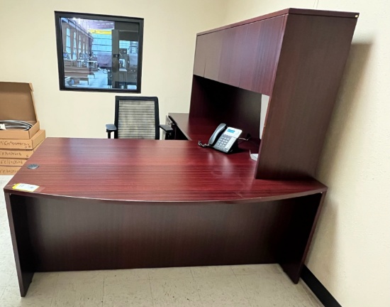L-DESK WITH CABINETS AND EXECUTIVE CHAIR