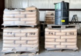 PALLETS OF SAND AND BARREL OF RUST INHIBITOR