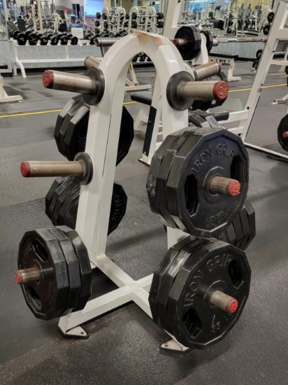 PLATE WEIGHT RACK WITH WEIGHTS