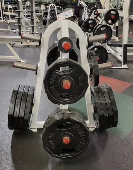 PLATE WEIGHT RACK WITH WEIGHTS