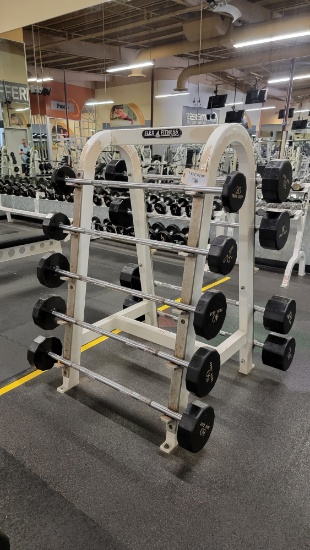 FLEX FITNESS RACK WITH 9 BARBELLS