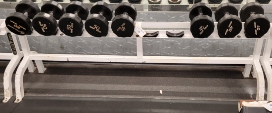 FLEX FITNESS RACK WITH 8 DUMBBELLS  40LB TO 50LBS EACH